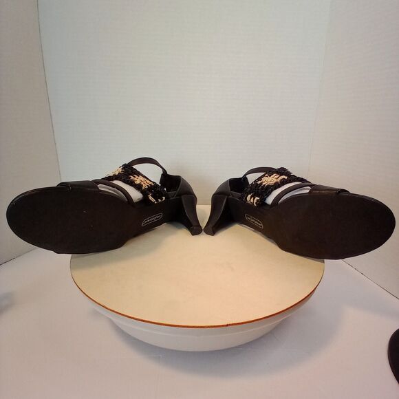 COMFORTVIEW Black Woven Open Toe Women's Sandals Size 7M - Picture 13 of 14